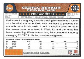 2008 Topps Chicago Bears #5 Cedric Benson Back