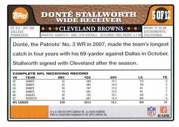 2008 Topps Cleveland Browns #5 Donte Stallworth Back