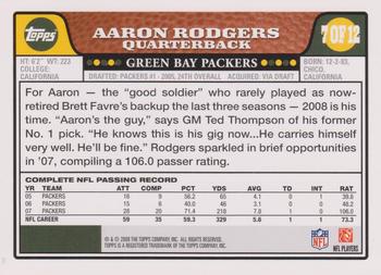 2008 Topps Green Bay Packers #7 Aaron Rodgers Back