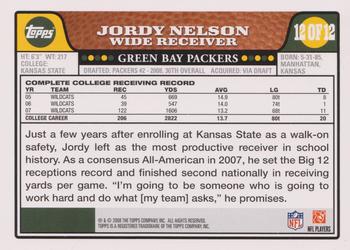 2008 Topps Green Bay Packers #12 Jordy Nelson Back