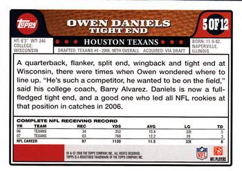2008 Topps Houston Texans #HOU5 Owen Daniels Back