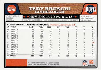 2008 Topps New England Patriots #NE10 Tedy Bruschi Back