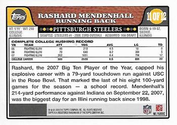 2008 Topps Pittsburgh Steelers #11 Rashard Mendenhall Back