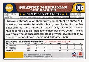 2008 Topps San Diego Chargers #4 Shawne Merriman Back