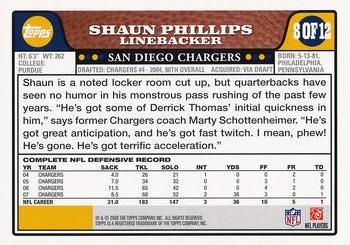 2008 Topps San Diego Chargers #8 Shaun Phillips Back