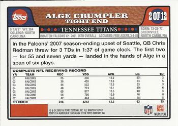2008 Topps Tennessee Titans #TEN2 Alge Crumpler Back