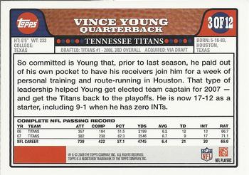 2008 Topps Tennessee Titans #TEN3 Vince Young Back