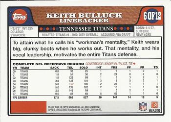 2008 Topps Tennessee Titans #TEN6 Keith Bulluck Back
