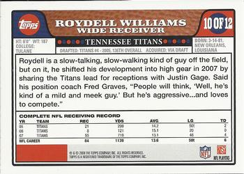 2008 Topps Tennessee Titans #TEN10 Roydell Williams Back