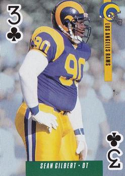 1993 U.S. Playing Cards Ditka's Picks #3♣ Sean Gilbert Front