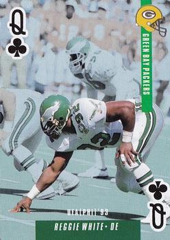 1993 U.S. Playing Cards Ditka's Picks #Q♣ Reggie White Front
