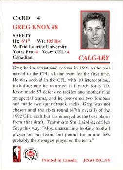 1995 JOGO #4 Greg Knox Back