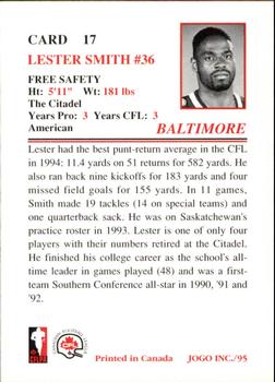 1995 JOGO #17 Lester Smith Back