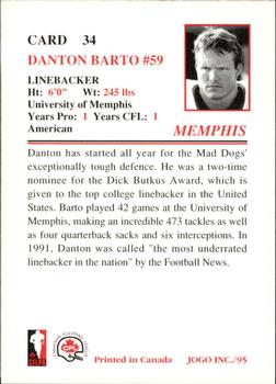 1995 JOGO #34 Danton Barto Back