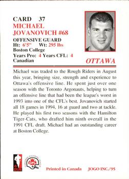 1995 JOGO #37 Mike Jovanovich Back