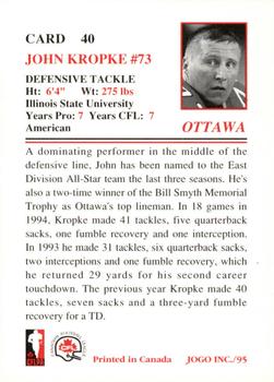 1995 JOGO #40 John Kropke Back