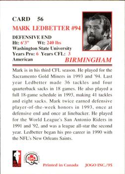 1995 JOGO #56 Mark Ledbetter Back