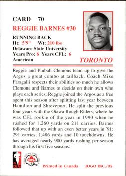 1995 JOGO #70 Reggie Barnes Back