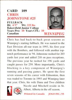 1995 JOGO #109 Chris Johnstone Back