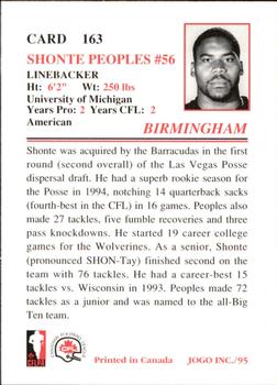 1995 JOGO #163 Shonte Peoples Back