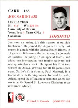 1995 JOGO #168 Joe Sardo Back