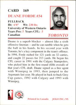 1995 JOGO #169 Duane Forde Back