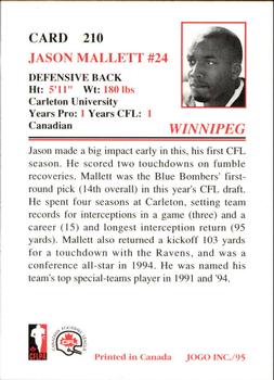 1995 JOGO #210 Jason Mallett Back