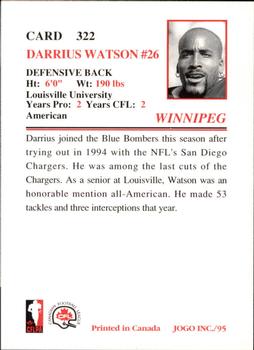 1995 JOGO #322 Darrius Watson Back