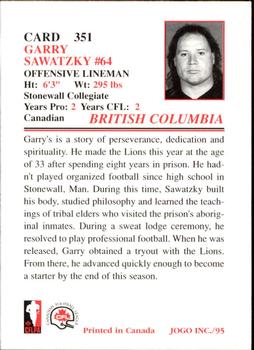 1995 JOGO #351 Garry Sawatzky Back