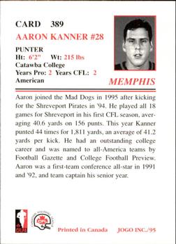1995 JOGO #389 Aaron Kanner Back