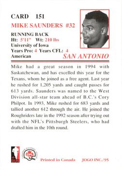 1995 JOGO #151 Mike Saunders Back