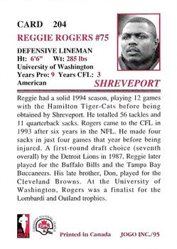 1995 JOGO #204 Reggie Rogers Back