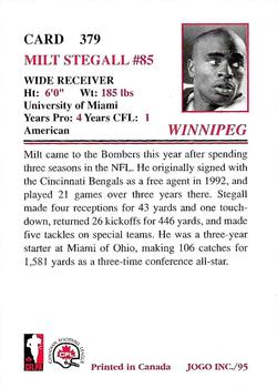 1995 JOGO #379 Milt Stegall Back