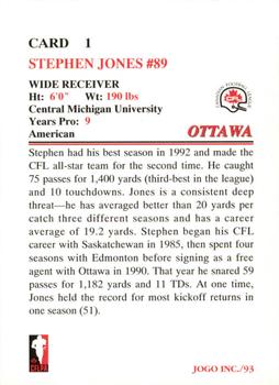 1993 JOGO #1 Stephen Jones Back