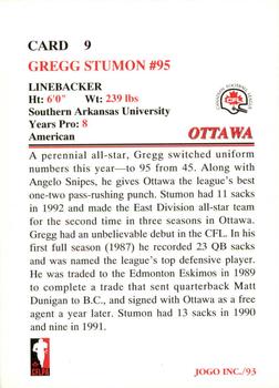 1993 JOGO #9 Gregg Stumon Back
