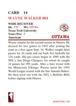 1993 JOGO #14 Wayne Walker Back