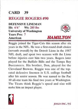 1993 JOGO #39 Reggie Rogers Back
