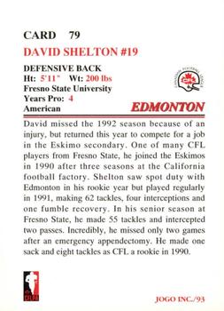 1993 JOGO #79 David Shelton Back