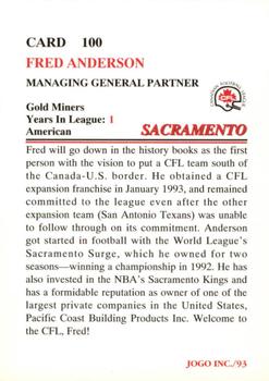 1993 JOGO #100 Fred Anderson Back