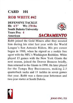 1993 JOGO #101 Robb White Back
