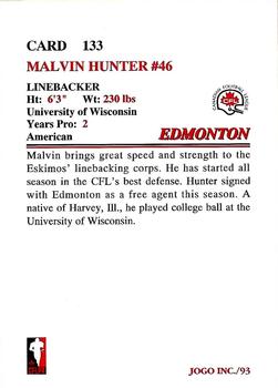 1993 JOGO #133 Malvin Hunter Back