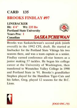 1993 JOGO #135 Brooks Findlay Back