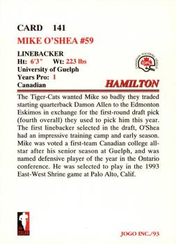 1993 JOGO #141 Mike O'Shea Back