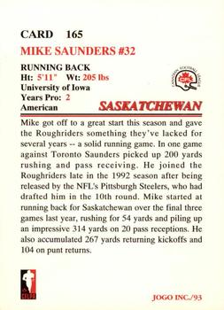 1993 JOGO #165 Mike Saunders Back