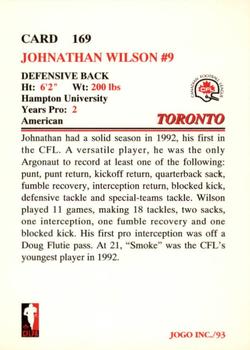 1993 JOGO #169 Johnathan Wilson Back