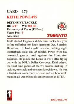 1993 JOGO #173 Keith Powe Back