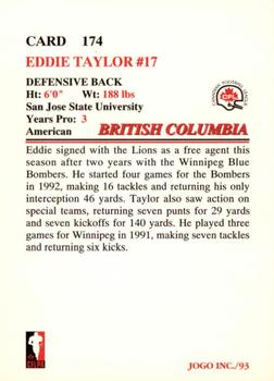 1993 JOGO #174 Eddie Taylor Back