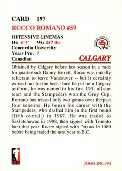 1993 JOGO #197 Rocco Romano Back