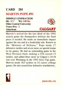 1993 JOGO #201 Marvin Pope Back