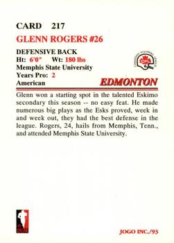1993 JOGO #217 Glenn Rogers Back